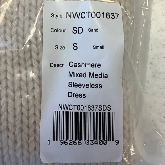 NEW! NAADAM Size Small Cashmere Mixed Media Sleeveless Dress Sand $445 msrp J6-6 - Picture 12 of 12